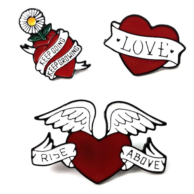 Красное сердце медаль крыло роза гробница кость руки скелета двойной нож скелет