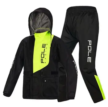 

Waterproof Motorcycle Rain Suit POLE Raincoat+Rain Pants Motorcycle Rain Jacket Motorbike Scooter Riding Rain Suit
