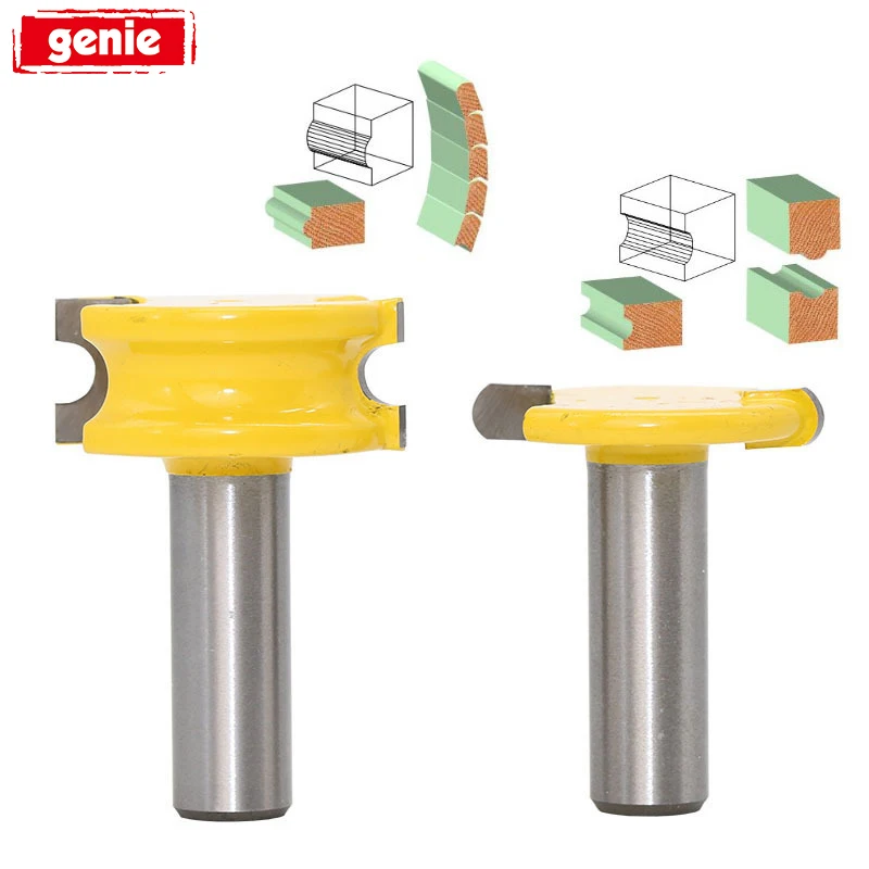 2Pcs Tongue & Groove Router Bit Set 1/2 1/4 inch Shank Canoe Flute Bead Milling Cutter Kits For Woodworking Tools | Инструменты