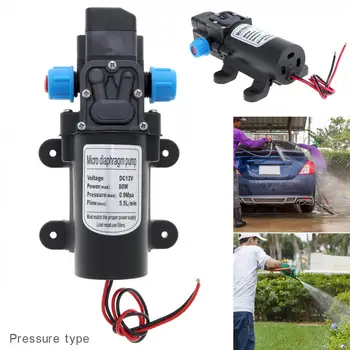 

12V 80W 5.5L/min Self-suction DC Mini Diaphragm High Pressure Electric Cars Wash Pump with Blue Nut for Car / Home / Garden