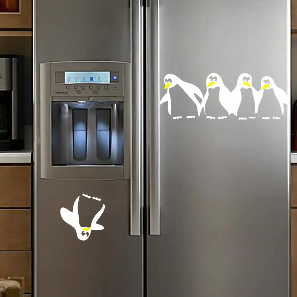 Calcomanía para refrigerador de pingüino calcomanías de nevera cocina