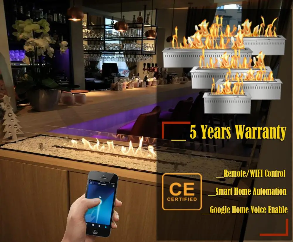 Inno-Fire 24 inch remote control intelligent black or silver fireplace alcohol | Обустройство дома