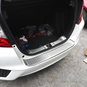 

High Quality Stainless Steel Outer Rear Bumper Protector For Honda Fit Jazz 2014 to 2018 Car Trunk Door Sill Plate Cover Trim