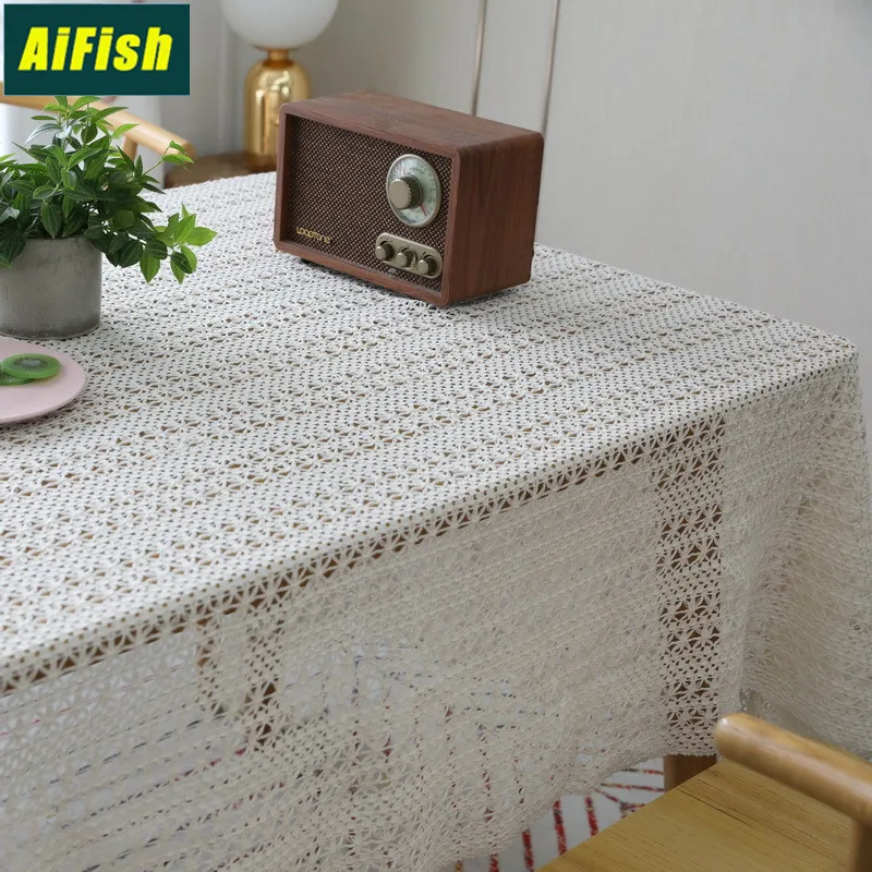 

Cotton Linen Crochet Tablecloth White Hollow Out Tablecloth for Piano Towel Wedding Decor Dining Table Cloth for Kitchen Home &3
