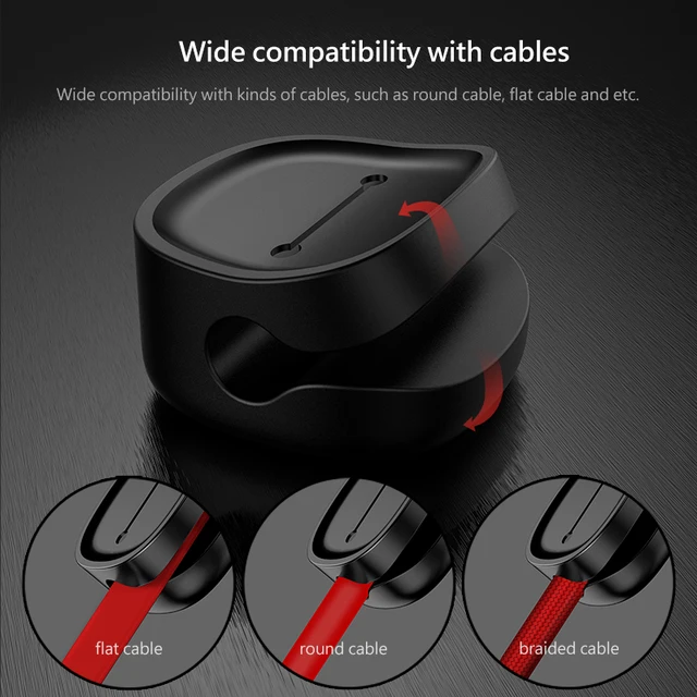 Baseus kabel magnetyczny Organizer USB oplot na kable zarządzanie klipy pulpitu przewód zasilający Protector kable uchwyt do myszy słuchawki 3