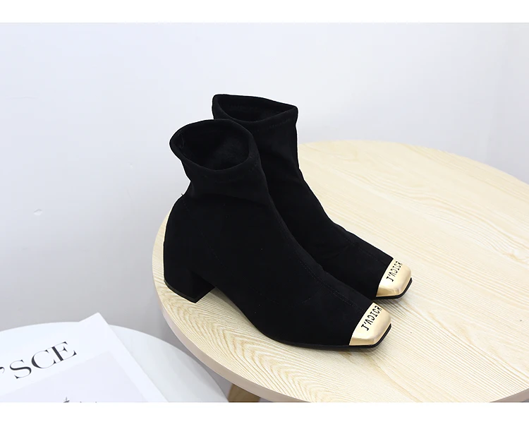 Women Winter Warm Short Boots Classic Chelsea Boots Zipper Ankle Boots Rhinestone Wedding Party Shoes Woman australia sock shoe