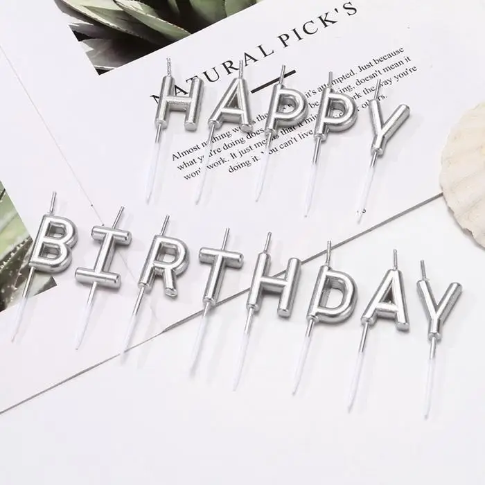 Fashion Creative Letter Gold Champagne Letter Birthday Wedding, Party Candle
