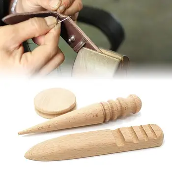 

Multi-Size Wood Slicker Leather Solid Wood Round Burnishing For Polished Tool Working Craft Edge Leather Edge K8S7