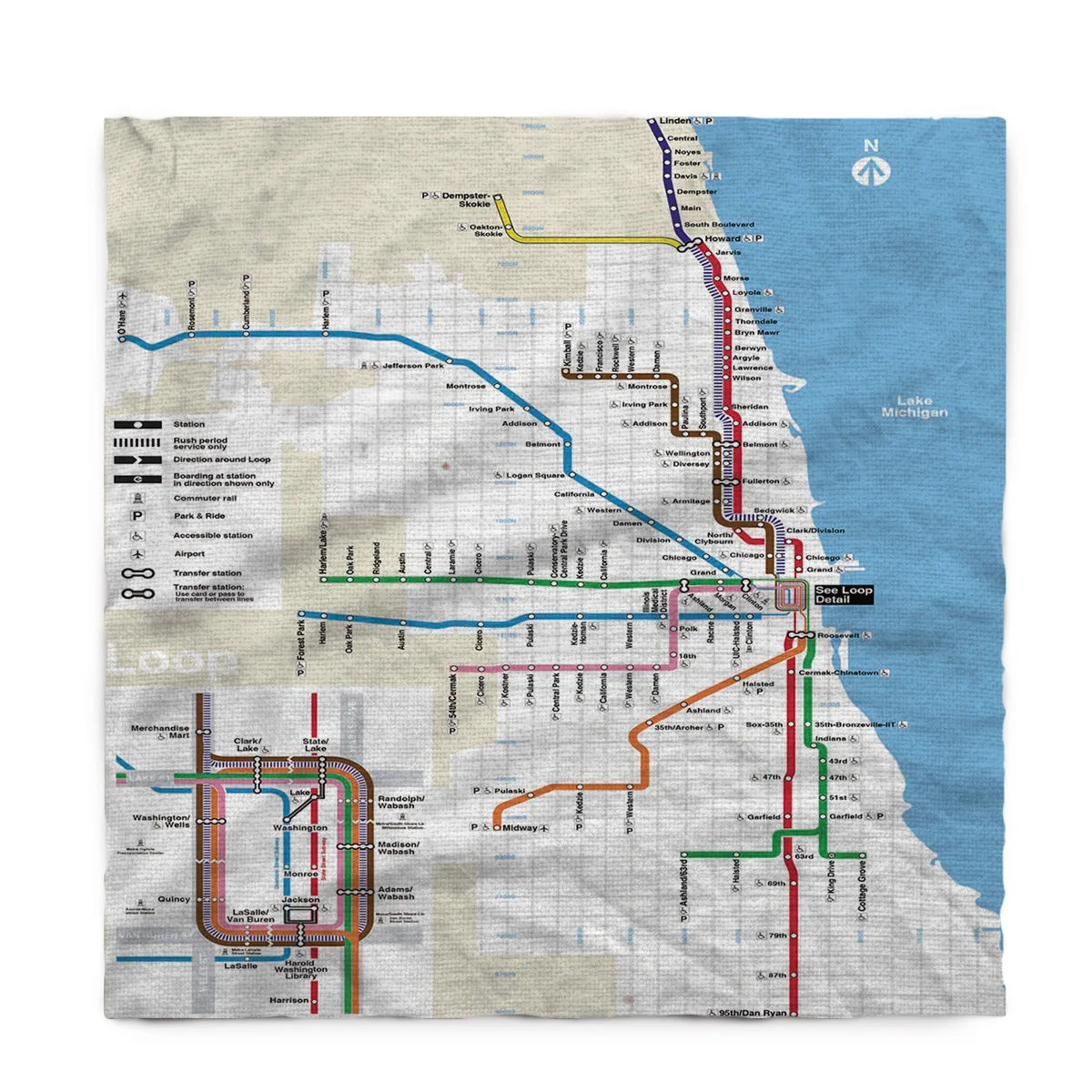 Карта Chicago Railway макет стола аксессуары Декоративная скатерть дизайн Домашняя скатерть столовая ужин Пикник