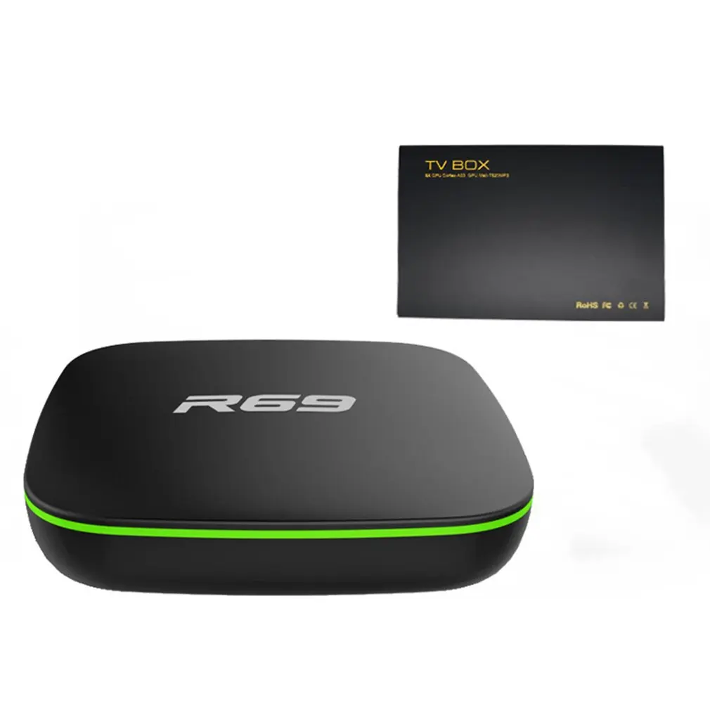 R69 Smart Android 7,1 ТВ приставка 1 ГБ 8 ГБ Allwinner H3 четырехъядерный 2,4G Wifi приставка 1080P HD Поддержка 3D фильмов медиаплеер