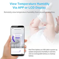 Tuya Smart WIFI Hygrometer Thermometer With External Temperature Humidity Detector,USB Charge or Rechargable Battery - Image 6