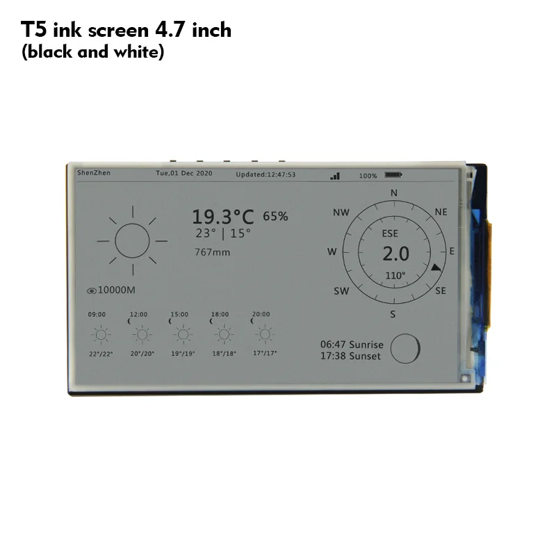 LILYGO T5-4.7 pulgadas E-Papel de ESP32 V3 versión FLASH 16MB 8MB PSRAM WIFI/Bluetooth para arduino