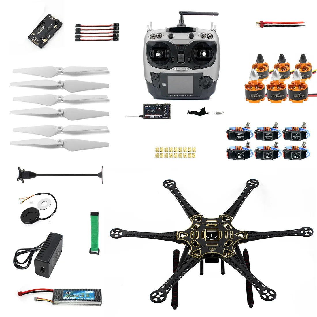 F08618-N Assembled HMF S550 F550 Upgrade RTF Kit with Landing Gear &amp APM 2.8 Flight Controller GPS Compass No Gimbal | Электроника