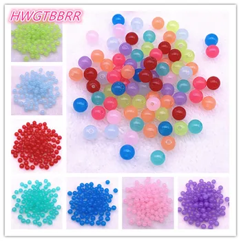 

6-8-10-12-14mm Acrylic Transparent Jelly Beads Loose Spaced Beads for Jewelry Making DIY Necklace Bracelets