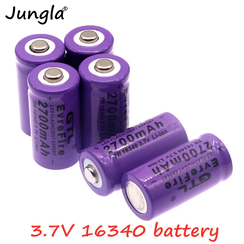 3,7 в 2700 мАч литий-ионная 16340 батарея CR123A аккумуляторные батареи 3,7 в CR123 лазерная ручка светодиодный фонарик