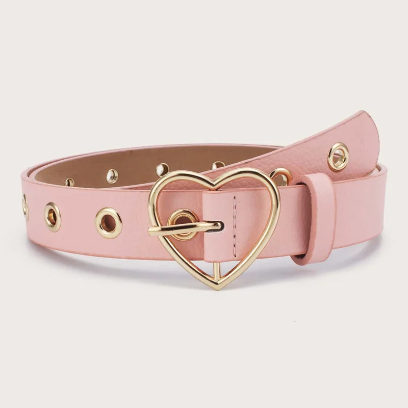 2020 New Ladies Heart-shaped Belt Buckle, Heart-shaped Thin Belt, High-quality Punk Fashion Belt ladies belts for dresses