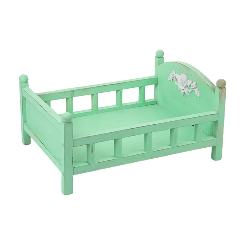 HX5D Newborn Posing Detachable Mini Retro Bed Baby Photo Shooting Props Wooden Crib | Мать и ребенок