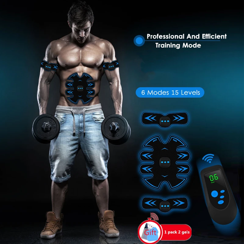 

Abs Stimulator EMS Muscle Stimulator Remote Control Abdomen Training Massager Fitness Slimming Muscle Trainer Machine Abdominal