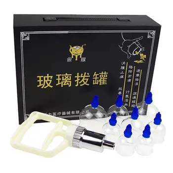 

8PCS Glass Vacuum Cupping body Massager ventosa Suction Cups jar Acupunture vacuum suction therapy cupping set cans for massage