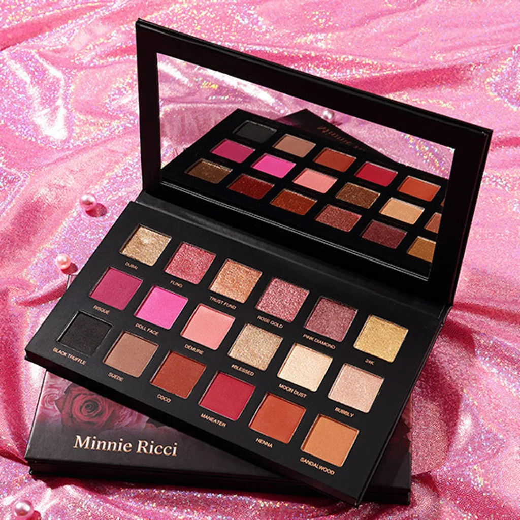 

Glitter Eyeshadow Palette Beauty Makeup Shimmer Pearl Light Dumb Light Lasting Coloration Waterproof Matte Eye Shadow 18 Colors