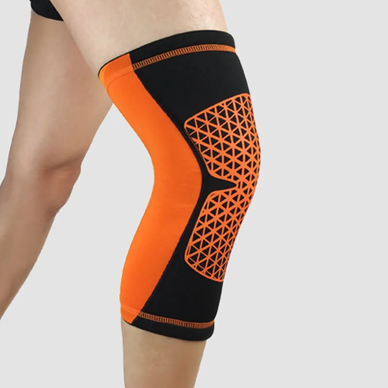 Прочный наколенник Скоба полиэфирного волокна протектор повязки безопасности спорт поддержка колена высокого качества ремень бегущее эластичное Защитное приспособление - Цвет: Orange