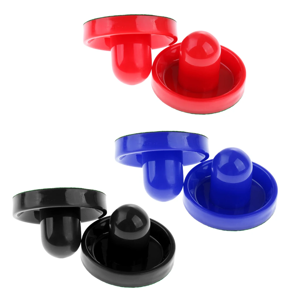 2 Pieces Durable Plastic Air Hockey Pushers Goal Handles Paddles Replacement for Game Tables - Choice of Color and Size