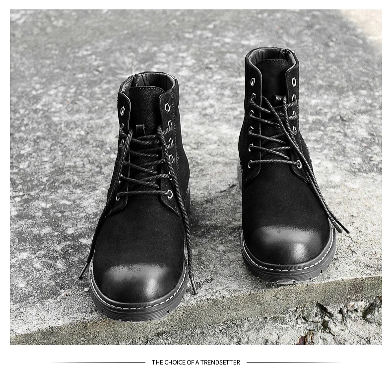 Удобные мужские ботинки с Плюшевым Мехом; высококачественные зимние ботинки из натуральной кожи; Мужская водонепроницаемая теплая Уличная обувь; сезон осень-зима
