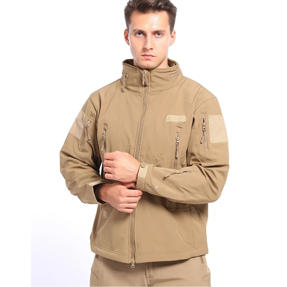 

Unisex Fleece Shark skin Soft Shell Military Tactical Men Warm Outerwear Coat Army Clothes warm jacket HYL511