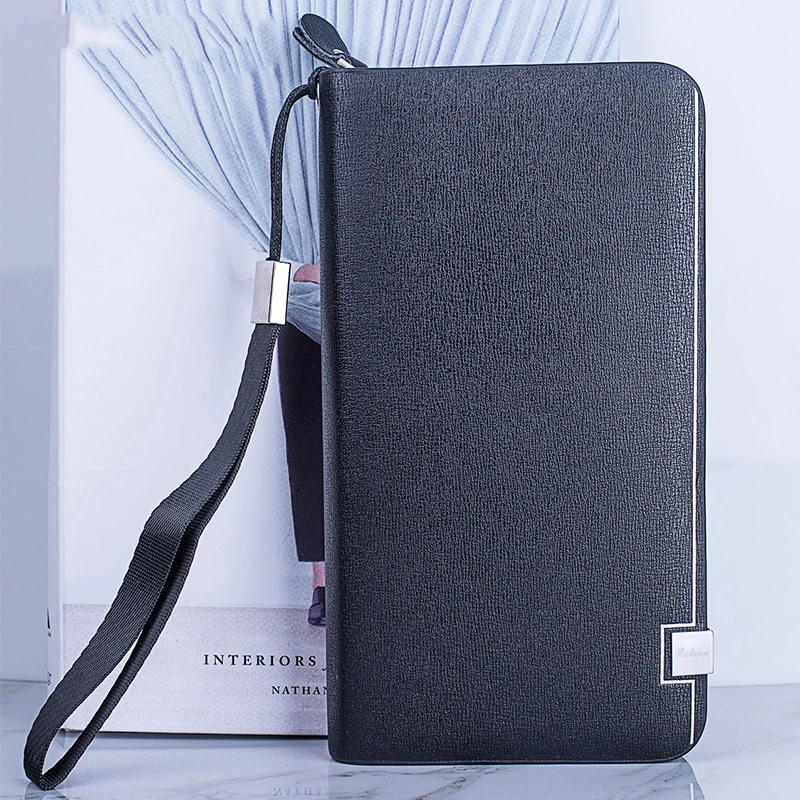 

HUGWISER Men's Wallet Large Capacity, Multifunctional, Long-style, Simple European and American Business Man's Handbag Luxury