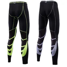 YFXcreate Спортивные Компрессионные брюки классные быстросохнущие Baselayer Леггинсы для йоги колготки мужские(серый/флуоресцентный зеленый