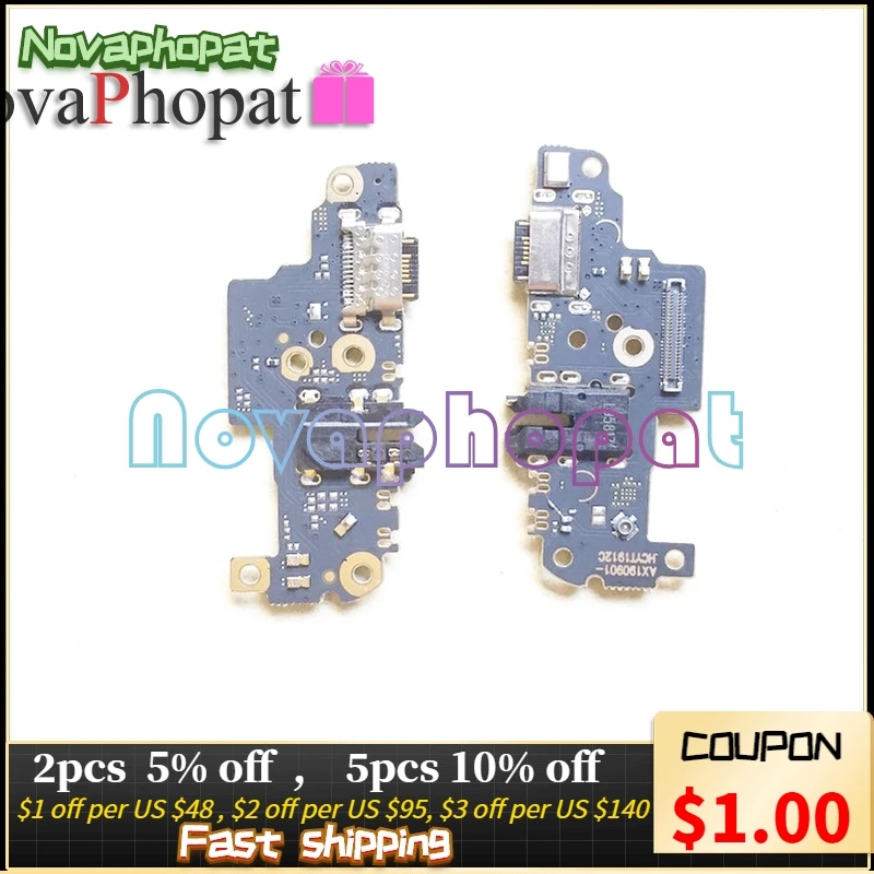 

10PCS Novaphopat For Redmi Note8 Pro USB Dock Charging Charger Port Red Rice Note 8 Pro Connector Flex Cable Replacement
