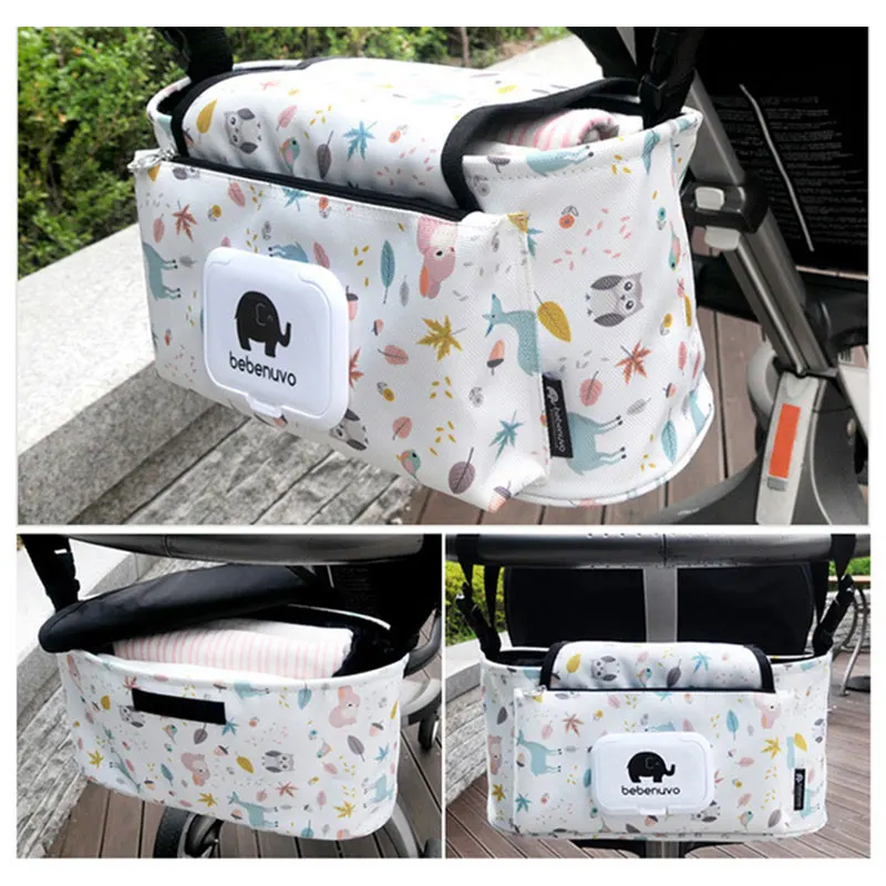 Diaper Backpack With Insulated Bottle Pocket - Bats Shadow Print, Stroller Straps For Travel