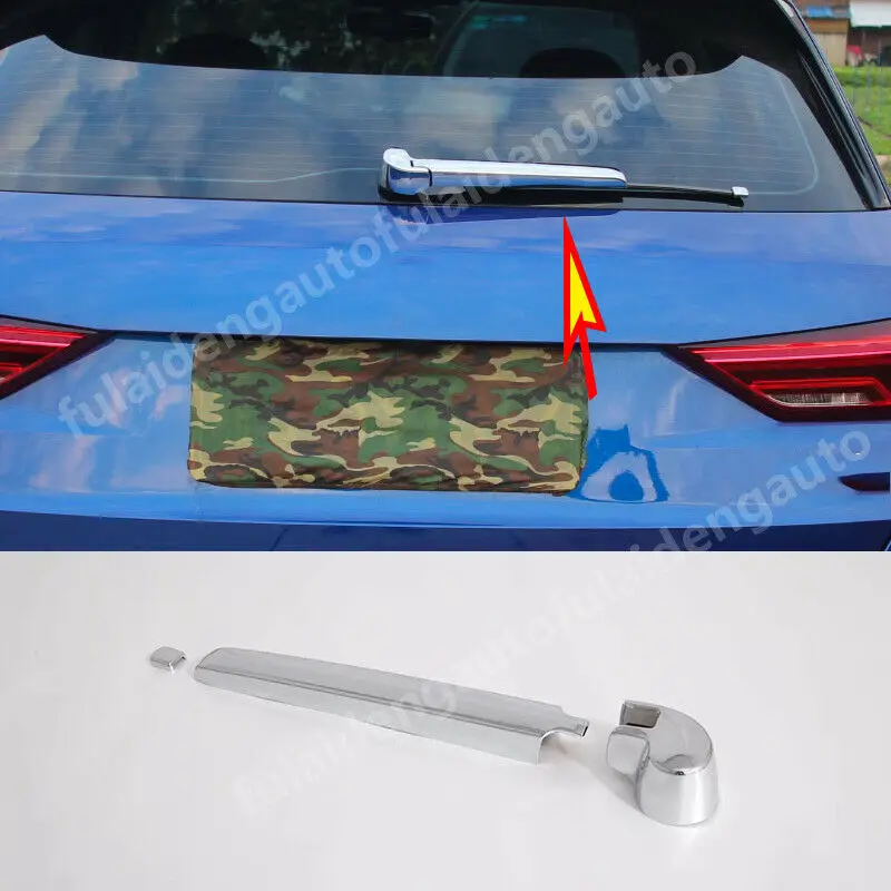 

Fits For Audi Q3 2019-2021 New Car ABS Chrome Rear Trunk Window Rain Wiper Cover Decor Trim Moulding Styling Accessories 3PCS