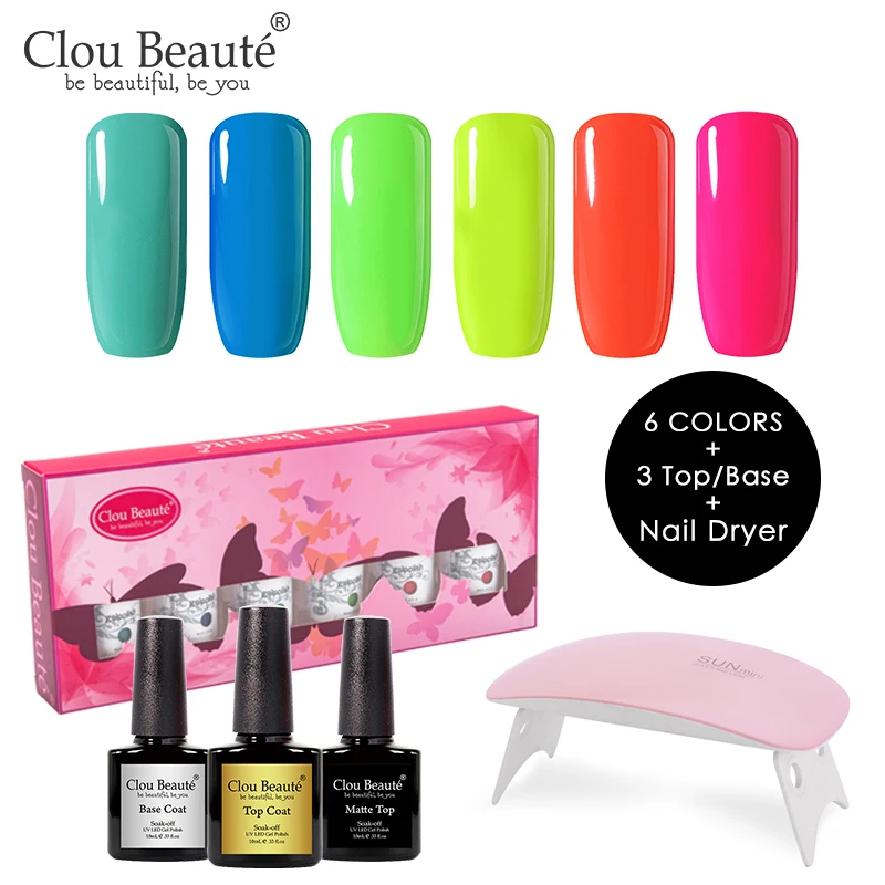 Clou Beaute набор Подарочная коробка из 6 штук Гель-лак для ногтей 85 цветов для ногтей замачиваемый УФ светодиодный маникюрный лак Vernis полуперманентный