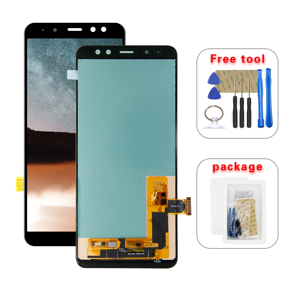 

AMOLED LCD For Samsung Galaxy A8 2018 A530 A530F A530DS A530N SM-A530N Touch Screen Digitizer LCD Display Assembly Free Tools