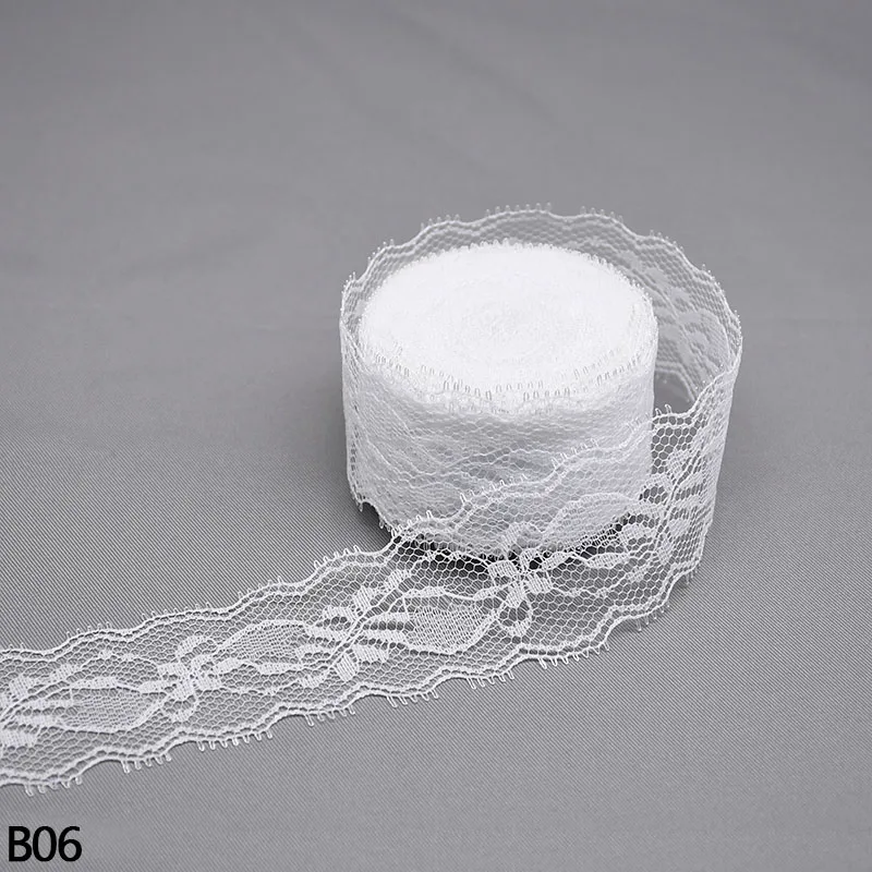 10 ярд белая кружевная лента кружево в рулоне ткань отделка для свадьбы День рождения Декор DIY швейная одежда аксессуары упаковочные материалы для подарков - Цвет: B06