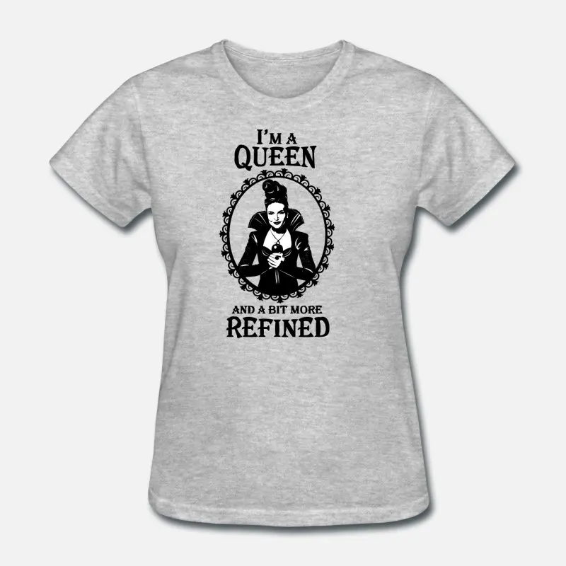 Women-Gray Новая Регина Миллс. Злая королева Ouat. Лана Паррилья. Футболка женская черная Kawaii Мужская футболка с коротким рукавом высокого качества - Цвет: Women-Gray