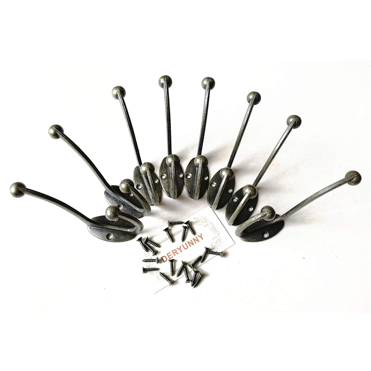 

8 pieces of heavy duty coating hook wall hanging tool hook hook double hook antique hook retro double hook hanger and 18 pieces