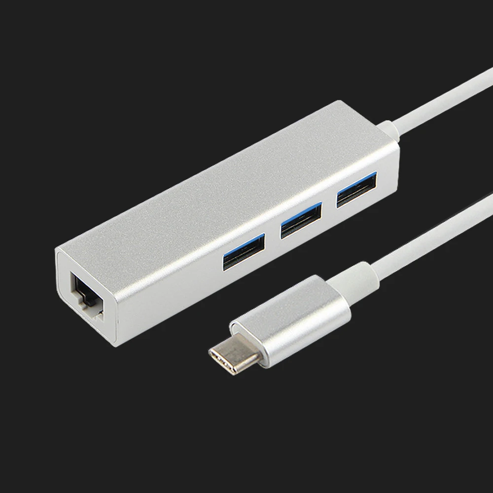 Адаптер USB Type C для ethernet Gigabite внешний адаптер 3 0 hubX3 (USB C)|Сетевые карты| |