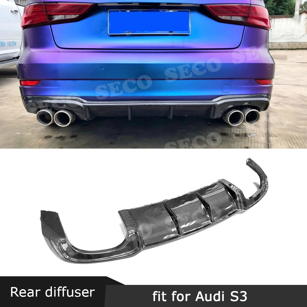 Неокрашенный задний спойлер из углеродного волокна/FRP диффузор для Audi A3 Sline S3 Sedan 4