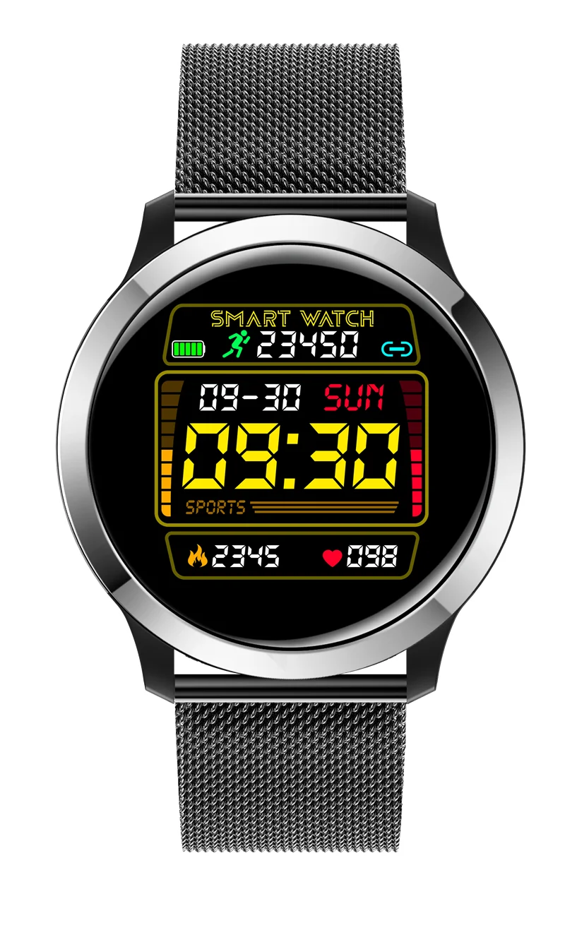 Metal belt black SYYTECH E70 умный Браслет Полный сенсорный экран ЭКГ сердечный ритм кровяное давление мониторинг сна мульти-режим движения умные часы - Цвет: Metal belt black