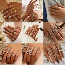 Modyle geométrico lua prata cor anéis para mulher minimalista minimalista minimalista simples jóias punk moda boho joint dedo anéis