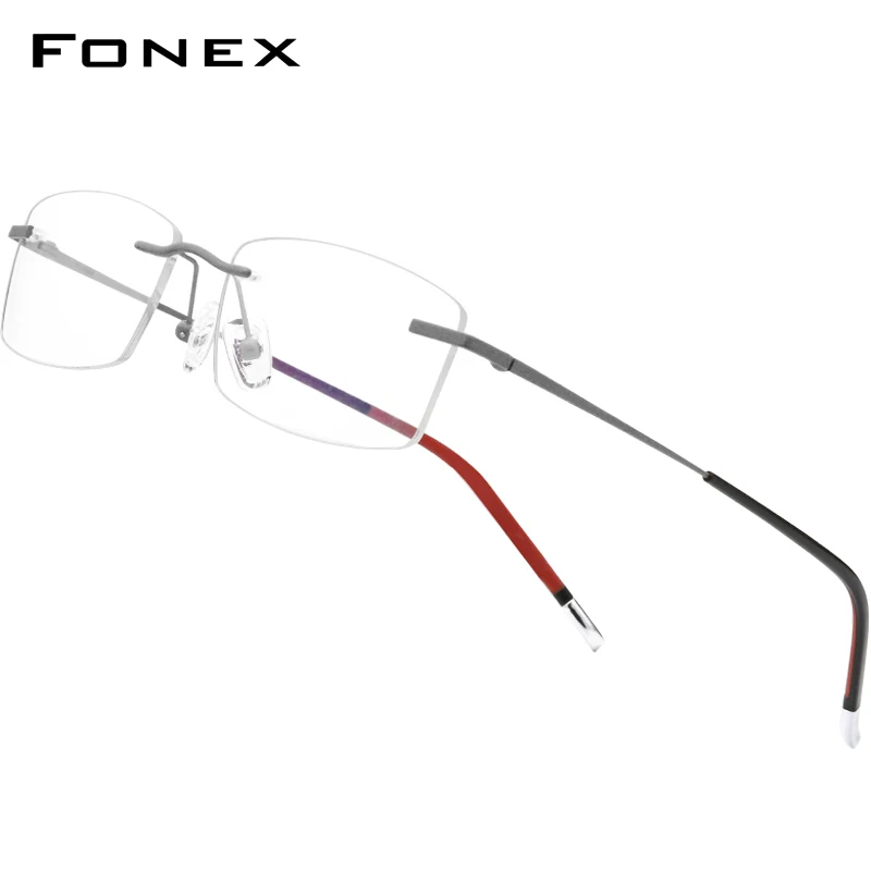 FONEX Титановые очки без оправы B для мужчин и женщин оправа рецептурных очков