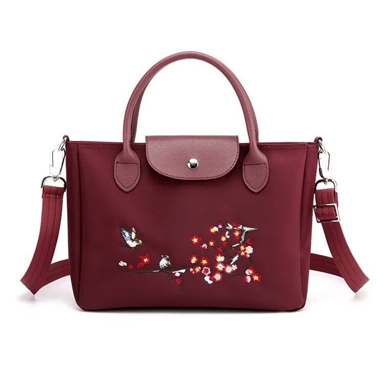 Jujube red Новая модная женская сумка с вышивкой, женская сумка через плечо, женская сумка-мессенджер, нейлоновая женская сумка через плечо - Цвет: Jujube red