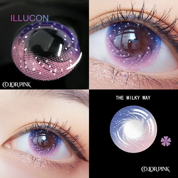 

ILLUCON 2pcs/ Pair Color Contact Lenses for Eyes Colored Cosmetic Cosplay Soft Dream Contacts Lens MilkyWay Series