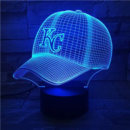 Kansas City Chief бейсболка красочный пульт дистанционного управления Сенсорный 3D Визуальный светильник