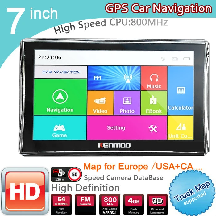 Pаспродажа Новинка 7 дюймовый HD Автомобильный font b gps b font навигации 800 м FM 8 GB DDR3 2019 Карты для России Беларусь Европа США + Канада грузовик Navi фургонов