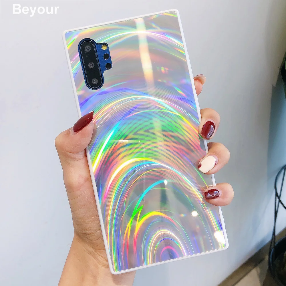 3D Rainbow Glitter Case for Samsung Note 20 S20+ S10 S9 S8 A71 A51 A21S A50 M30S Note 10 Pro Cases Holographic Prism Laser Cover