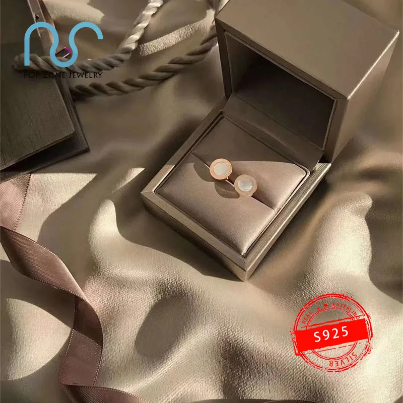 S925 Sterling Silver Earrings Brand Luxury Round Black White Pearl Oyster Earrings Original Jewelry Women's Classic With Logo