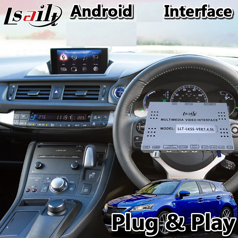 Мультимедийный видеоинтерфейс Lsailt Android для Lexus CT200h ручка управления 2016 2019 года GPS